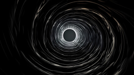 abstract spiral black tunnel circles pattern generative ai