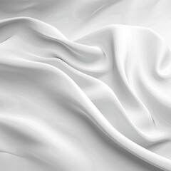 Obraz premium White Silk Wave: A 3D Abstract Wallpaper with Textured Elegance. (Generative AI)
