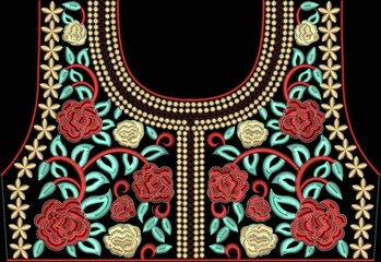 Embroidery Neckline Fancy Design For Lifestyle.
