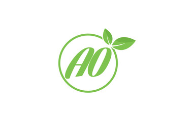 Fresh nature and healthy leaf logo design with the letter and alphabets. Green leaf and eco logo icon design