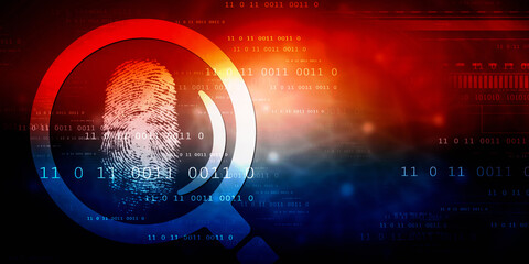 Fingerprint Scanning Technology Concept 2d Illustration
