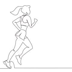 Fototapeta na wymiar continuous line drawing of a woman doing sports