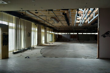 Lost place, Old buildings of a former army barracks are demolished