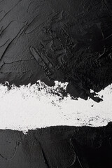 Art modern oil and acrylic smear blot canvas painting wall. Abstract texture black color stain...