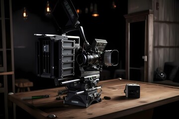 A camera on a table - Generative AI