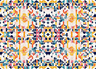 Fototapeta premium Abstract rapport background Groovy 70's style. Retro psychedelic Pattern background whit lines and shapes abstract. Generative AI