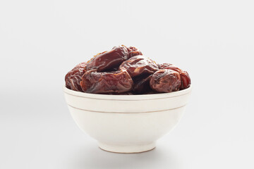 Dates fruit in white background