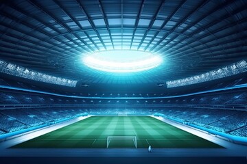 Stunning view of modern football stadium. Generative AI
