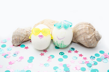 easter eggs in a basket