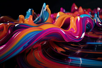 3D Liquid Colorful Paint Background