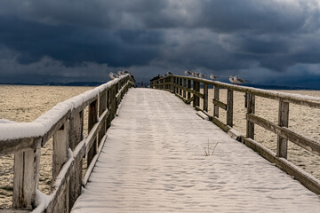 Obraz premium Winter in Sassnitz