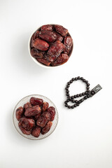 Dates fruit in white background