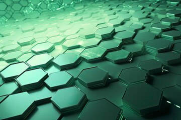 Abstract futuristic surface concept with hexagons. Trendy sci-fi technology background