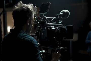 A man looking at a camera - Generative AI