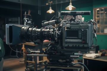 ﻿A camera on a stand - Generative AI