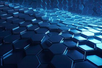 Fototapeta premium Abstract futuristic surface concept with hexagons. Trendy sci-fi technology background