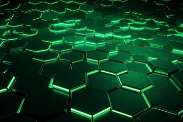Abstract futuristic surface concept with hexagons. Trendy sci-fi technology background