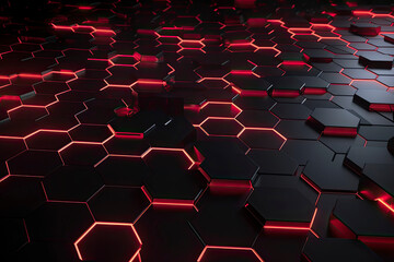 Fototapeta premium Abstract futuristic surface concept with hexagons. Trendy sci-fi technology background