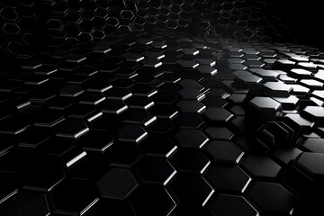 Fototapeta premium Abstract futuristic surface concept with hexagons. Trendy sci-fi technology background