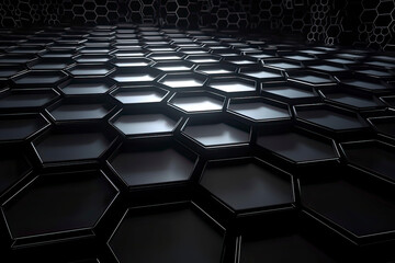 Obraz premium Abstract futuristic surface concept with hexagons. Trendy sci-fi technology background