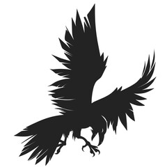 Raven silhouette vector
