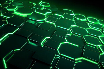 Obraz premium Abstract futuristic surface concept with hexagons. Trendy sci-fi technology background