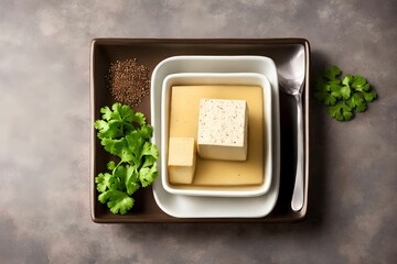 Raw Soy Tofu, generative art by A.I.