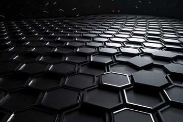 Fototapeta premium Abstract futuristic surface concept with hexagons. Trendy sci-fi technology background