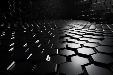 Fototapeta premium Abstract futuristic surface concept with hexagons. Trendy sci-fi technology background