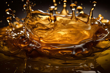 Oil splashes close-up