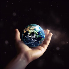 Our earth in a hand - Generative A