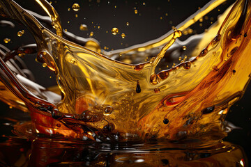 Oil splashes close-up