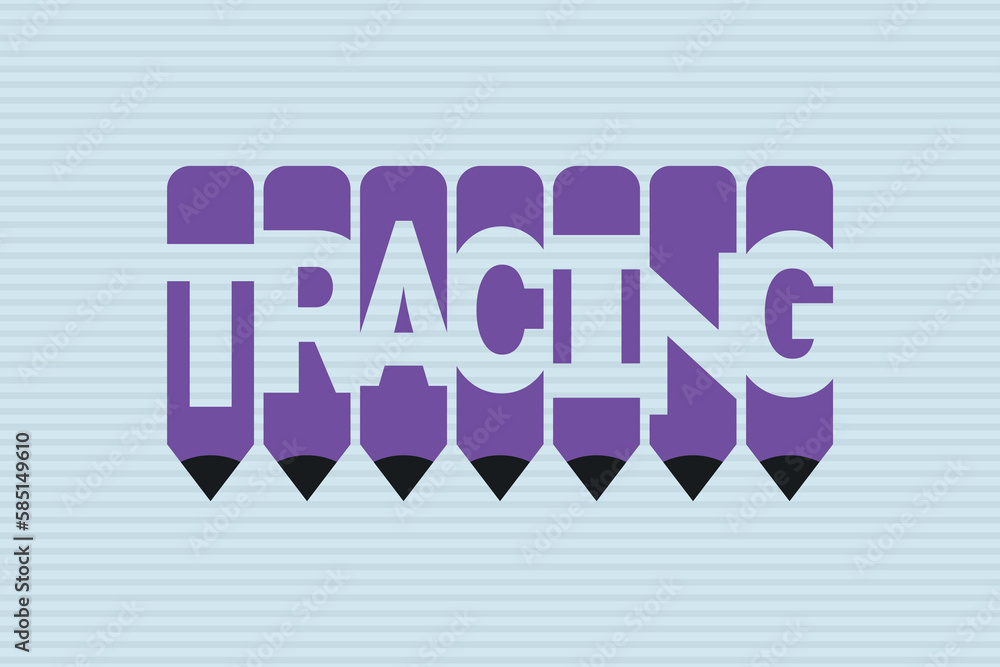 Fototapete tracing text with pen symbol creative ideas design, vector illustration graphic design. tracing typo