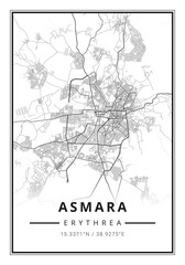 Street map art of asmara city in erythrea  - Africa