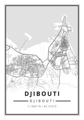 Street map art of djibouti city in djibouti  - Africa - 585149656