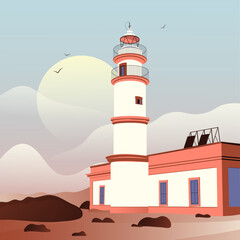Lighthouse of the Mallorcan town of Ses Salines