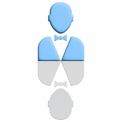 Volumetric 3d icon of a man.