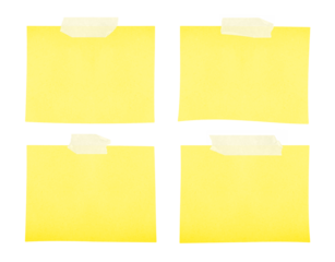 realistic sticky notes on transparent background, extracted, isolated, png file	
