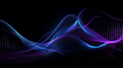 Abstract blue background with curvy lines. Generative AI