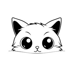 cute cartoon cat vector illustration, cat svg