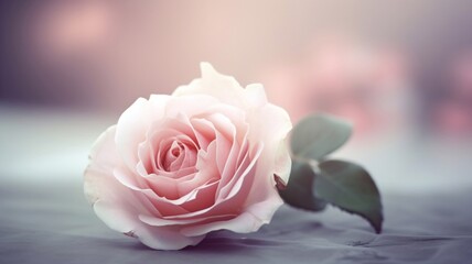 Rose flower, a soft dreamy sweet flower for love and romance. Generative AI.
