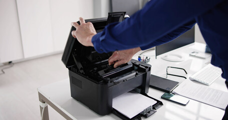 Printer Toner Cartridge Change In Laser Copier