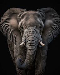 Generated photorealistic portrait of an elephant 