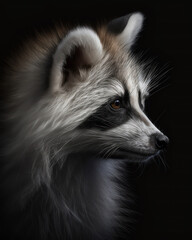 Obraz premium enerated photorealistic profile portrait of a white raccoon