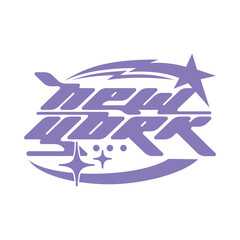 New york america y2k streetwear cyber style colorful slogan typography vector design icon illustration. Tshirt, poster, banner, fashion, slogan shirt, sticker, flyer