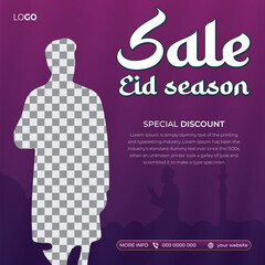 Ramadan Kareem Luxury Eid Mubarak Fashion Sale Social Media Sale Post, Islamic Ornament Background, Social Media Banner Web Banner Discount Post, Square Flyer Template With Photo Space