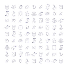 cute Islamic doodle black and white, perfect for celebrating Ramadhan kareem or Eid event