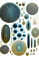 Euglena diversity illustration, microscopic animals