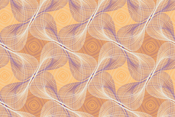 Organic lines geometric shapes optical illusion seamless pattern.
