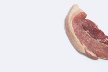 Pork meat on white background.